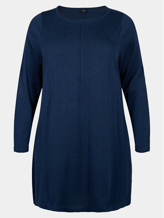 Zizzi Zizzi Rochie tricotată M61194B Bleumarin Regular Fit