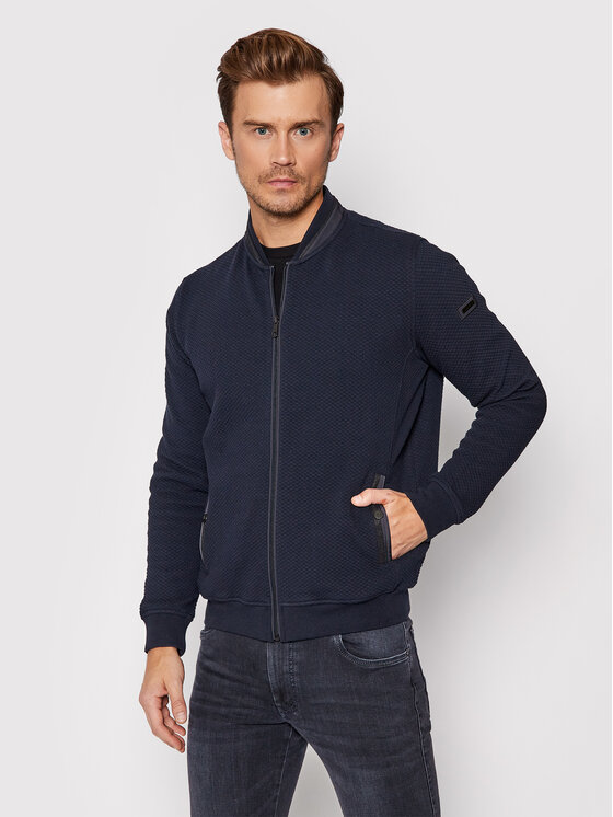 Bugatti Mikina 8750 85070 Tmavomodrá Regular Fit