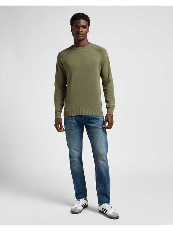 Lee Lee Sweter 112355673 Zielony Regular Fit