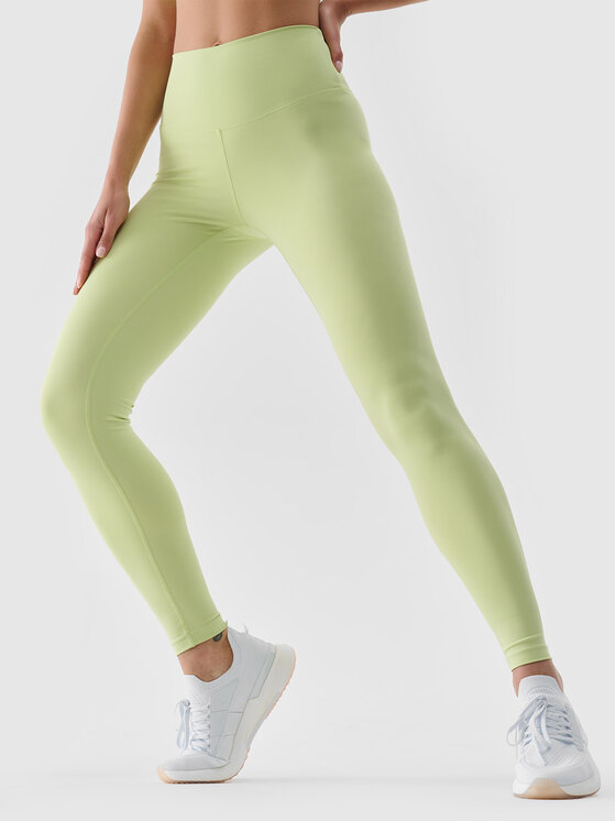 4F 4F Legginsy EMPOWERED BY NATURE Zielony jasny Slim Fit
