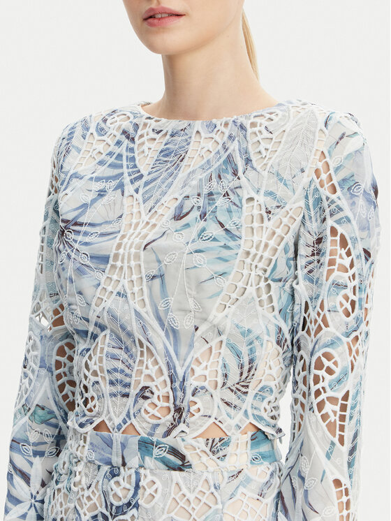 Guess Guess Bluzka W5GH0T WHAD2 Niebieski Regular Fit