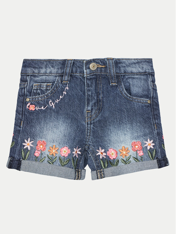 Guess Guess Pantaloni scurți de blugi K5GD02 D45E0 Albastru Regular Fit