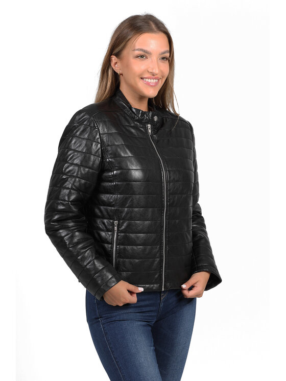 David Ryan David Ryan Kurtka skórzana LUNA Czarny Regular Fit