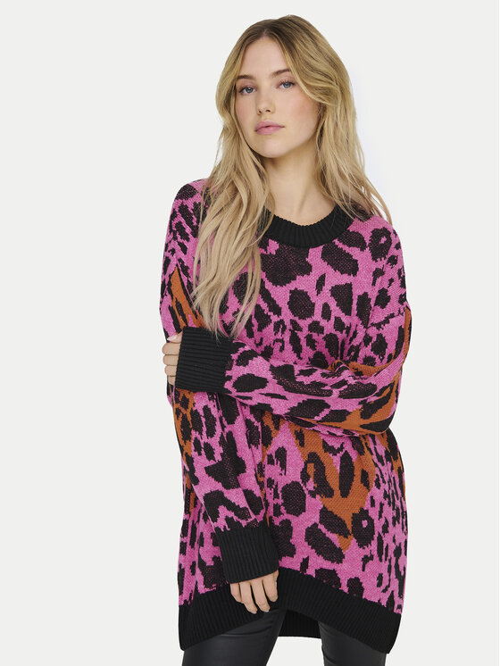 ONLY ONLY Sweter Helena 15332159 Różowy Oversize