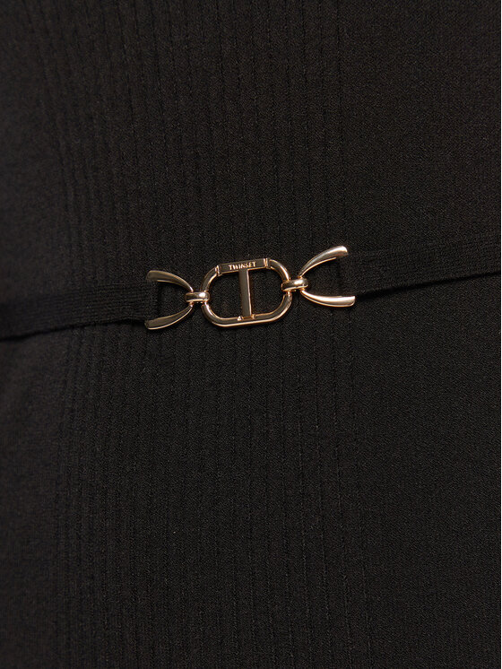 TWINSET TWINSET Trikotažinė suknelė 222TT3192 Juoda Regular Fit