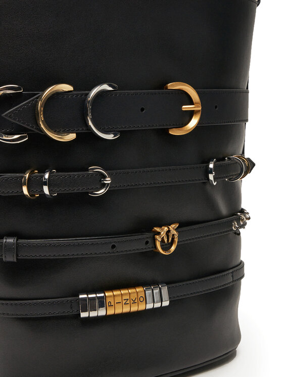 PINKO PINKO Torbica Belts Bucket PE 25 PLTT 104366 A26K Crna
