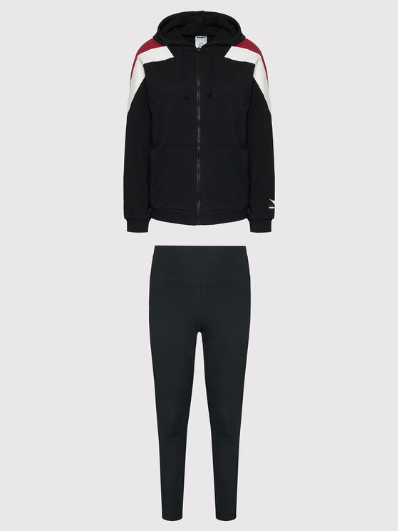 Diadora Diadora Komplet bluza i legginsy TrackSuit 102.177795 Czarny Regular Fit