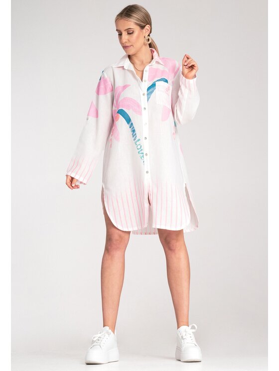 FIGL FIGL Vestito estivo M1121 Bianco Shirt Fit