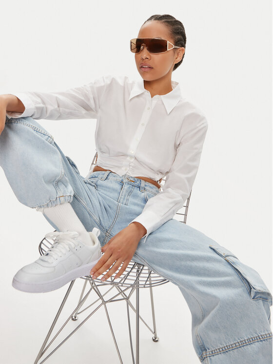 HUGO Hugo Marškiniai Eliesa 50512837 Balta Slim Fit