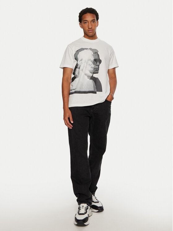 Karl Lagerfeld Jeans Karl Lagerfeld Jeans Majica 246D1705 Bela Regular Fit