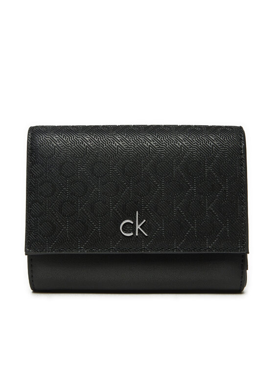 Calvin Klein Mazs sieviešu maks Ck Daily Medium Trifold_Mono K60K612841 Melns