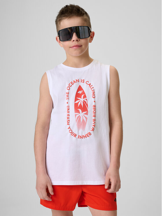 4F 4F T-Shirt BEACHSIDE CHILL Biały Regular Fit