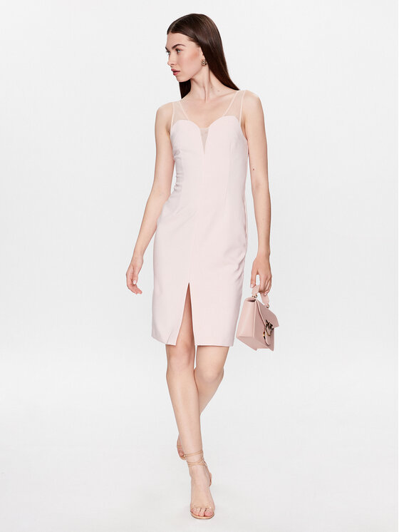 Kontatto Kontatto Коктейльна сукня NO1013 Рожевий Slim Fit