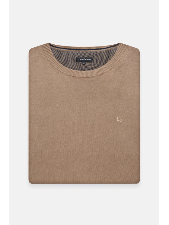 Lancerto Lancerto Sweter Morey SW073223000017 Beżowy Regular Fit
