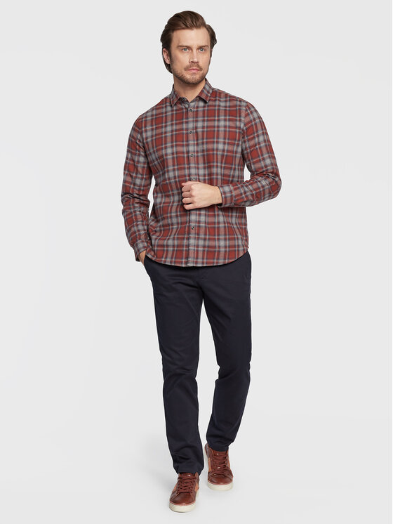 Sisley Sisley Košeľa 5MQWSQ01A Červená Regular Fit