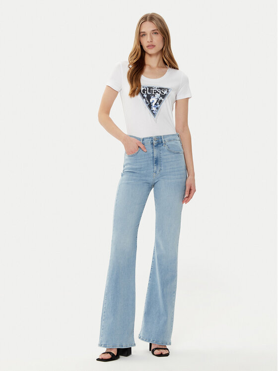 Guess Guess T-Shirt W5RI00 J1314 Biały Regular Fit