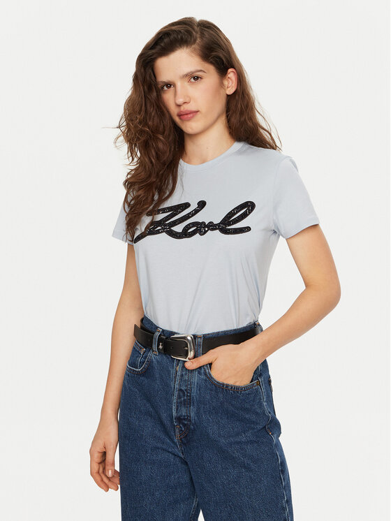 KARL LAGERFELD KARL LAGERFELD T-Shirt A1W17117 Modrá Regular Fit