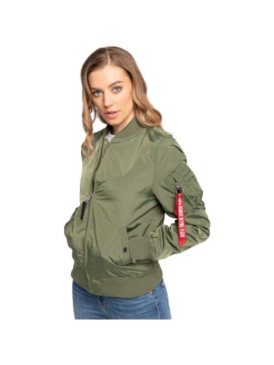 Alpha Industries Alpha Industries Kurtka przejściowa Ma-1 TT Wmn Zielony Classic Fit