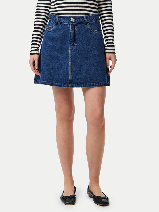 Pieces Pieces Farmer szoknya Abbi 17154546 Sötétkék Regular Fit