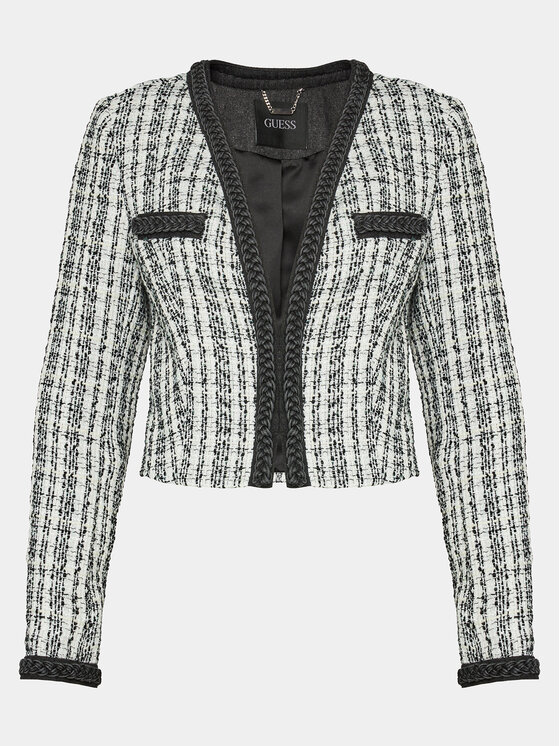 Guess Guess Švarkas Tosca Braid Boucle J W4RN38 WFWV2 Juoda Regular Fit