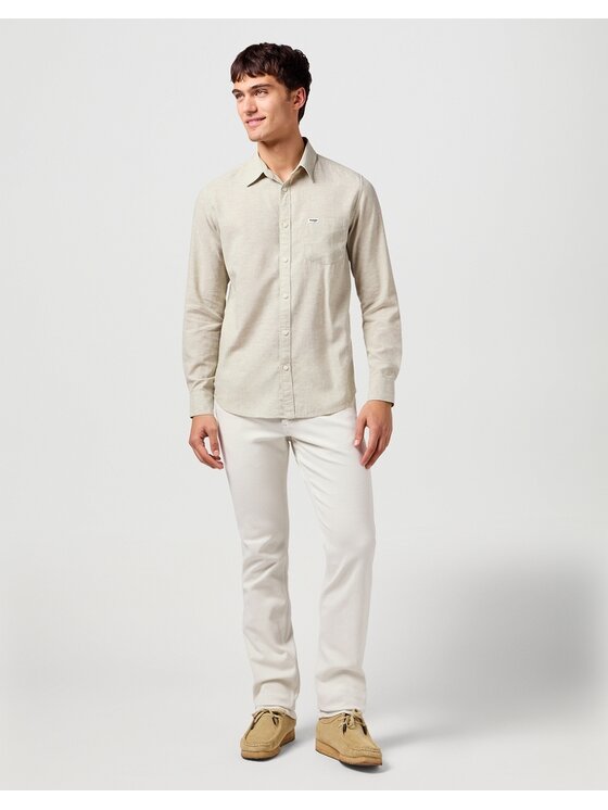 Wrangler Wrangler Spodnie materiałowe GREENSBORO Biały Straight Fit