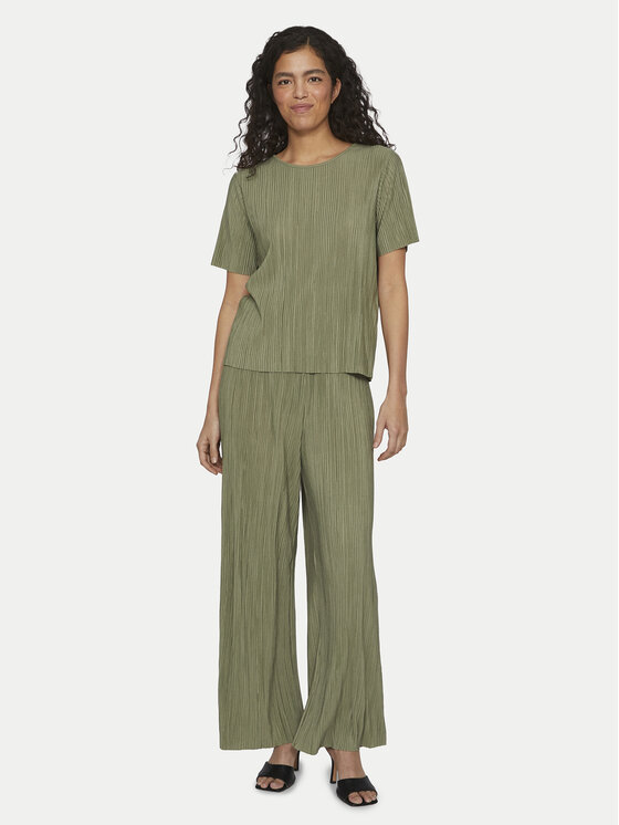 Vila Vila Тишърт Plisa 14089481 Зелен Regular Fit