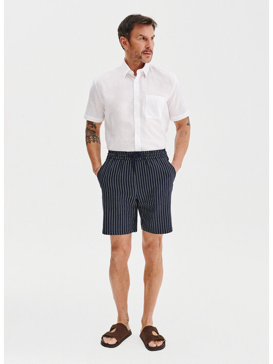 Pako Lorente Pako Lorente Szorty materiałowe P25SF-WS-001 Granatowy Classic Fit
