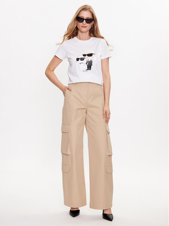 KARL LAGERFELD KARL LAGERFELD T-Shirt Ikonik 2.0 230W1704 Λευκό Regular Fit