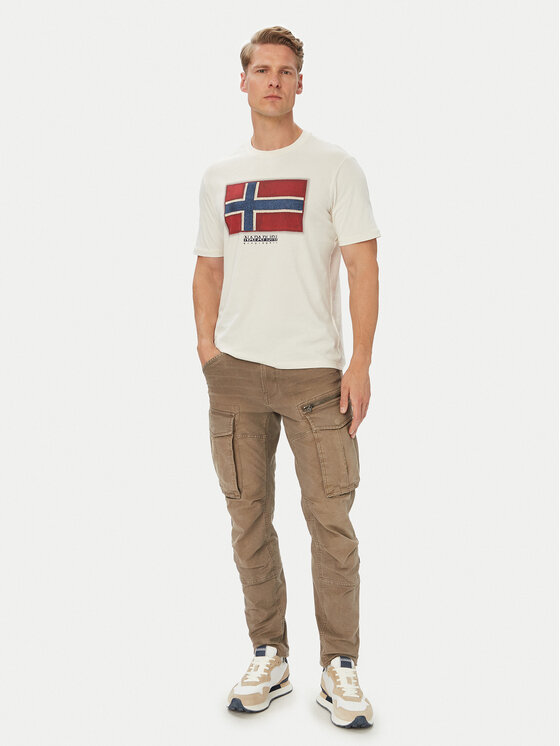 Napapijri Napapijri Футболка S-Flag Tiki Ss NP0A8A6IN1A1 Білий Regular Fit