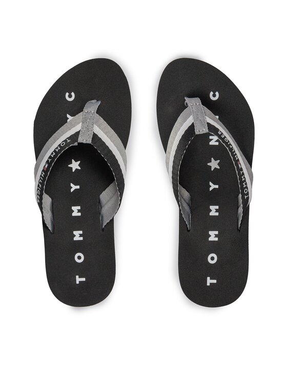 Tommy Hilfiger Tommy Hilfiger Zehentrenner Tommy Loves Ny Beach Sandal FW0FW02370 Grau