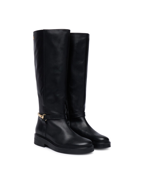 Tommy Hilfiger Tommy Hilfiger Stivali al ginocchio Th Stud Leather Knee Riding Boot FW0FW09608 Nero