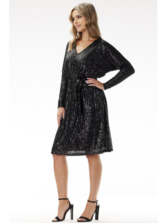 Awama Awama Sukienka wieczorowa A690 Czarny Basic Fit