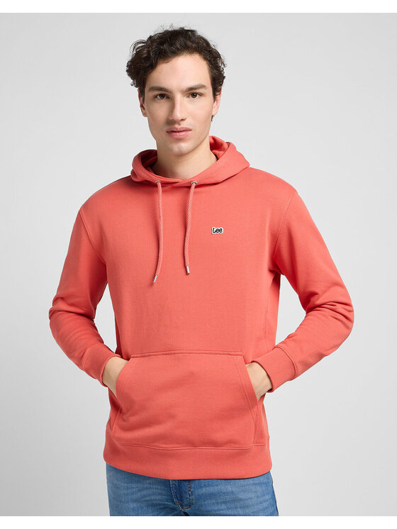 Lee Lee Bluza PLAIN HOODIE Pomarańczowy Regular Fit