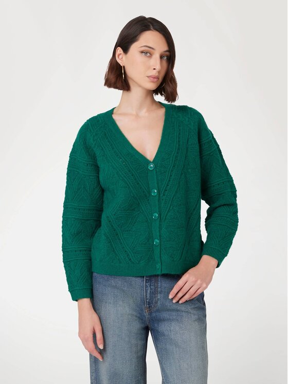 Guess Guess Kardigan 170081 Zielony Classic Fit
