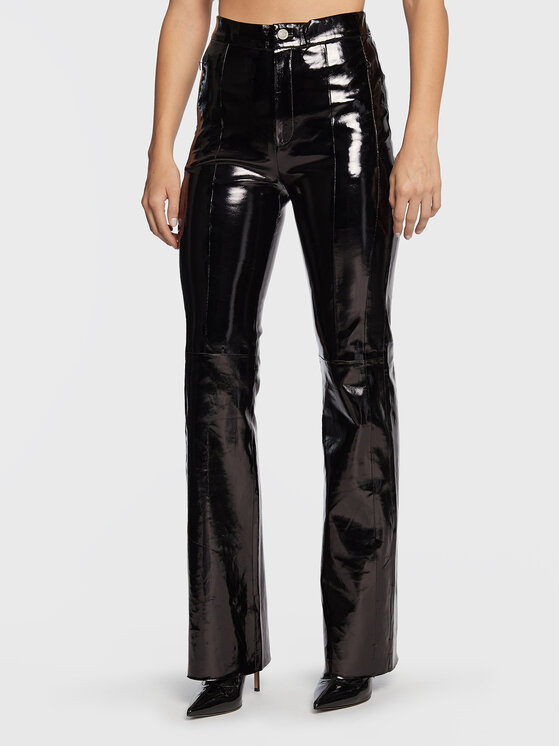 Gestuz Gestuz Шкіряні штани Gocha 10906553 Чорний Wide Leg