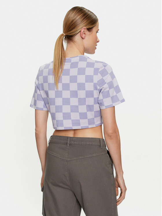 Vans T Shirt Checker Crew Crop Ii VN000GB5 Dunkelblau Regular Fit Modivo