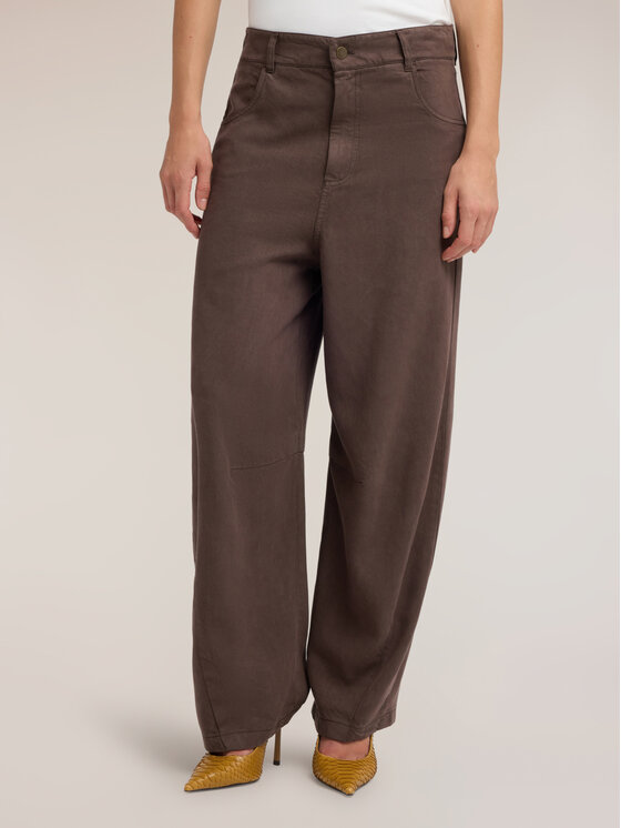 Motivi Motivi Spodnie materiałowe P09KQ005066N032 Brązowy Over Fit