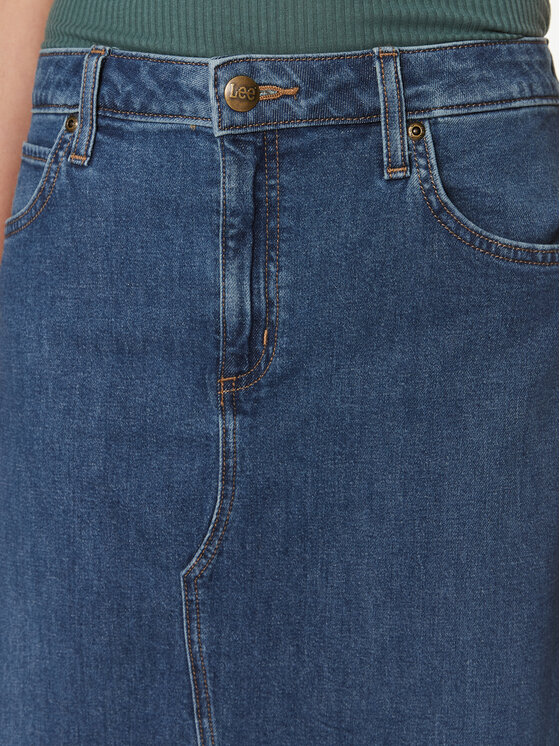 Lee Lee Spódnica jeansowa 112349007 Niebieski Loose Fit