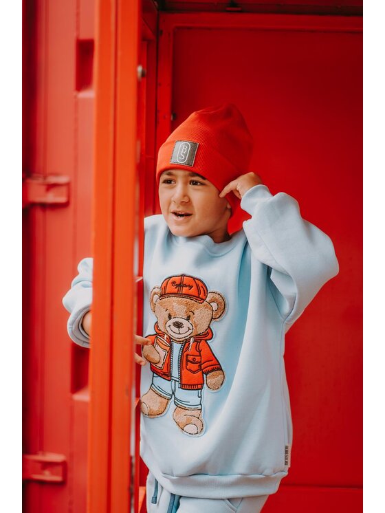 Bejbi Story Bejbi Story Bluza Bluza oversize Rodney Teddy bez kaptura Błękitny Oversize