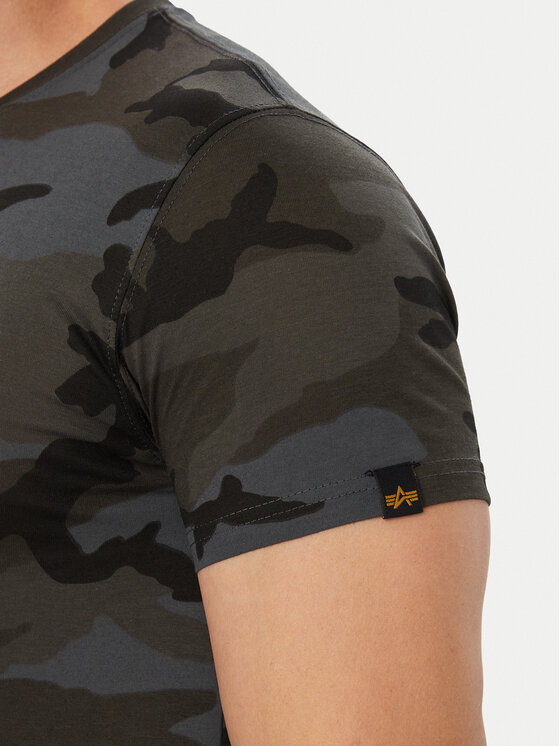 Alpha Industries Alpha Industries Тишърт Basic T Small Logo Camo 188505C Сив Regular Fit