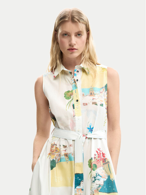 Desigual Desigual Rochie tip cămașă 26SWVW15 Colorat Regular Fit