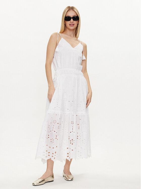 Pepe Jeans Pepe Jeans Rochie de vară Dusana PL953480 Alb Regular Fit