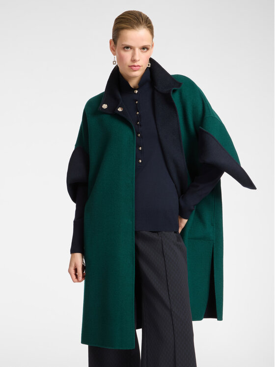 Elena Mirò Elena Mirò Cappotto 8076E000157N035 Verde Regular Fit