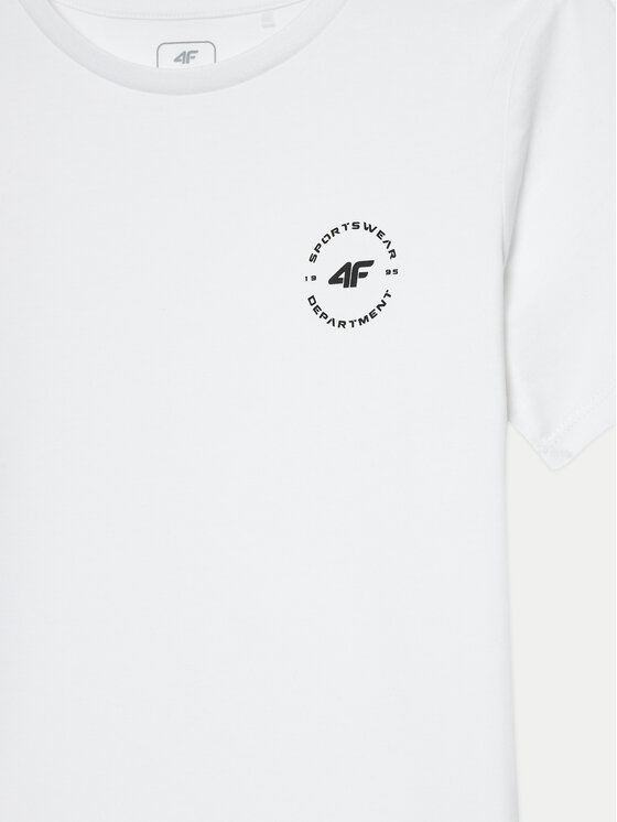 4F 4F T-Shirt 4FJWAW24TTSHM1859 Weiß Regular Fit