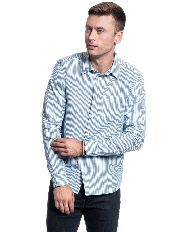 Wrangler Wrangler Camicia LS 1 PKT SHIRT Blu Regular Fit
