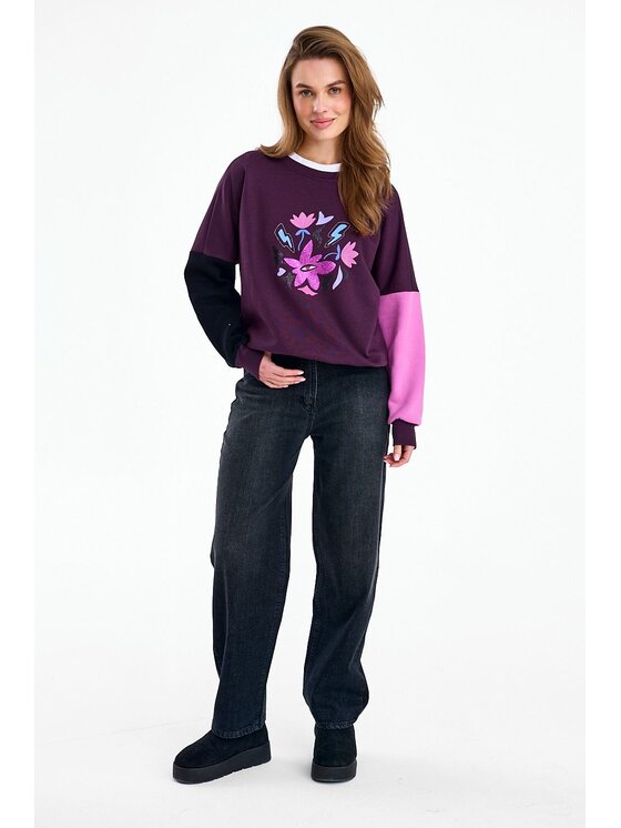 NAOKO NAOKO Bluza Purple Rain Różowy Regular Fit