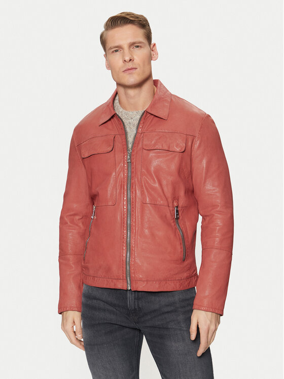 Milestone Milestone Шкіряна куртка Boston 511099 60605 Червоний Regular Fit