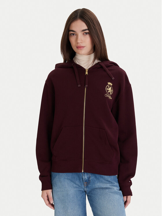 Tommy Hilfiger Tommy Hilfiger Mikina WW0WW46126 Bordó Regular Fit