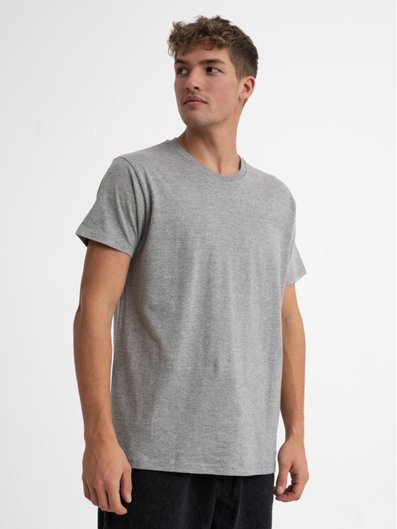 Urban City Urban City T-Shirt Koszulka Z Krótkim Rękawem Szara Melanżowa UrbanCity No Logo S Szary Regular Fit