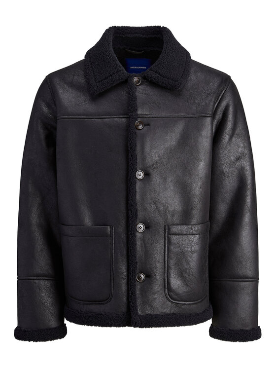 Jack & Jones Jack & Jones Műbőr dzseki Cambridge 12282946 Fekete Regular Fit